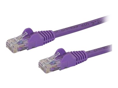 StarTech.com 1ft CAT6 Ethernet Cable, 10 Gigabit Snagless RJ45 650MHz 100W PoE Patch Cord, CAT 6 10GbE UTP Network Cable w/Strain Relief, Purple, Fluke Tested/Wiring is UL Certified/TIA