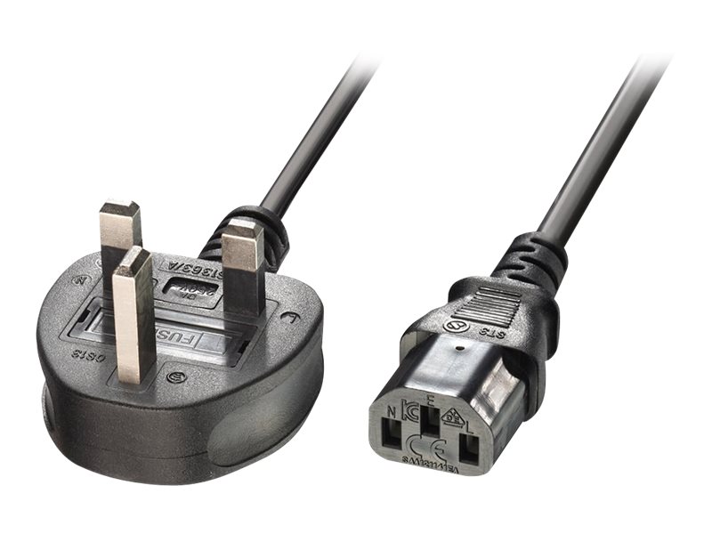 An image of Lindy - power cable - BS 1363A to power IEC 60320 C13 - 15 m