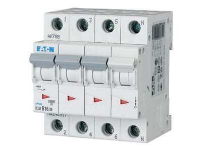 EATON Residential PLSM-C16/3N-MW PLSM 3-pole+N tripping characteristic C rated current In 16A rated switching capacity IEC/EN 60898