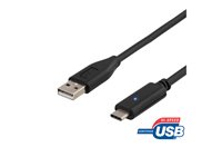 DELTACO USB Type-C kabel 2m Sort