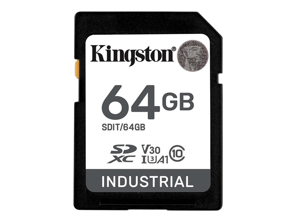KINGSTON 64GB SDXC Industrial -40C to 85C C10 UHS-I U3 V30 A1 pSLC