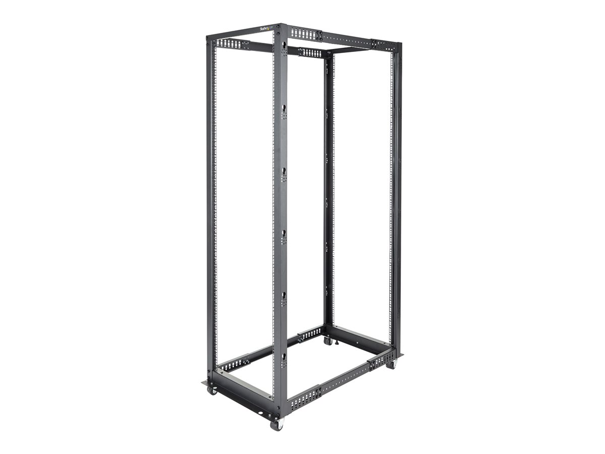 StarTech.com 42U 19" Open Frame Server Rack, 4 Post Adjustable Depth 23-41" Mobile, Free Standing Rolling Network/Computer Equipment Data Rack, Dell PowerEdge, HP ProLiant ThinkServer - Adjustable Server Rack (4POSTRACK42) - rozvaděč stojanový - 42U – foto 2