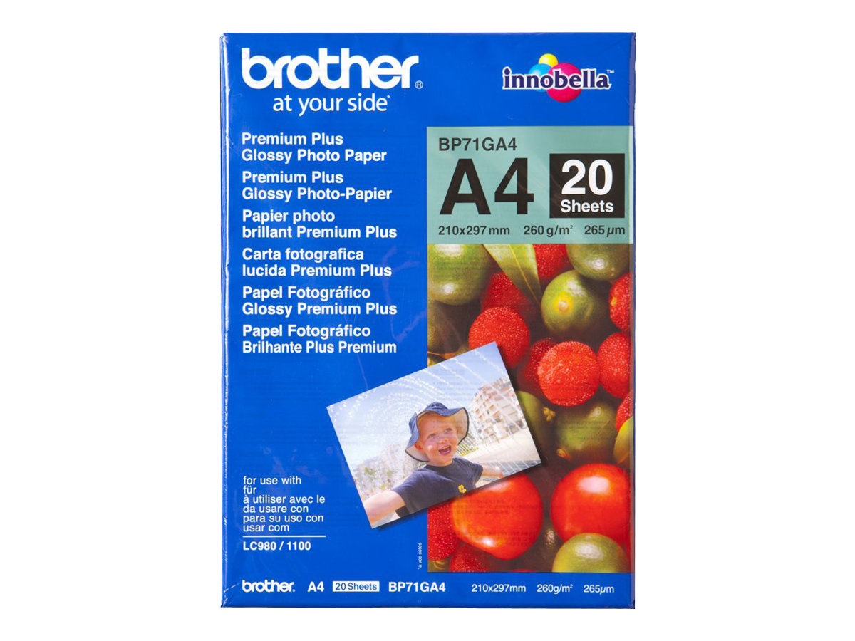 Brother Innobella Premium Plus Bp71ga4 Photo Paper Glossy 20 Sheets A4 260 G M²
