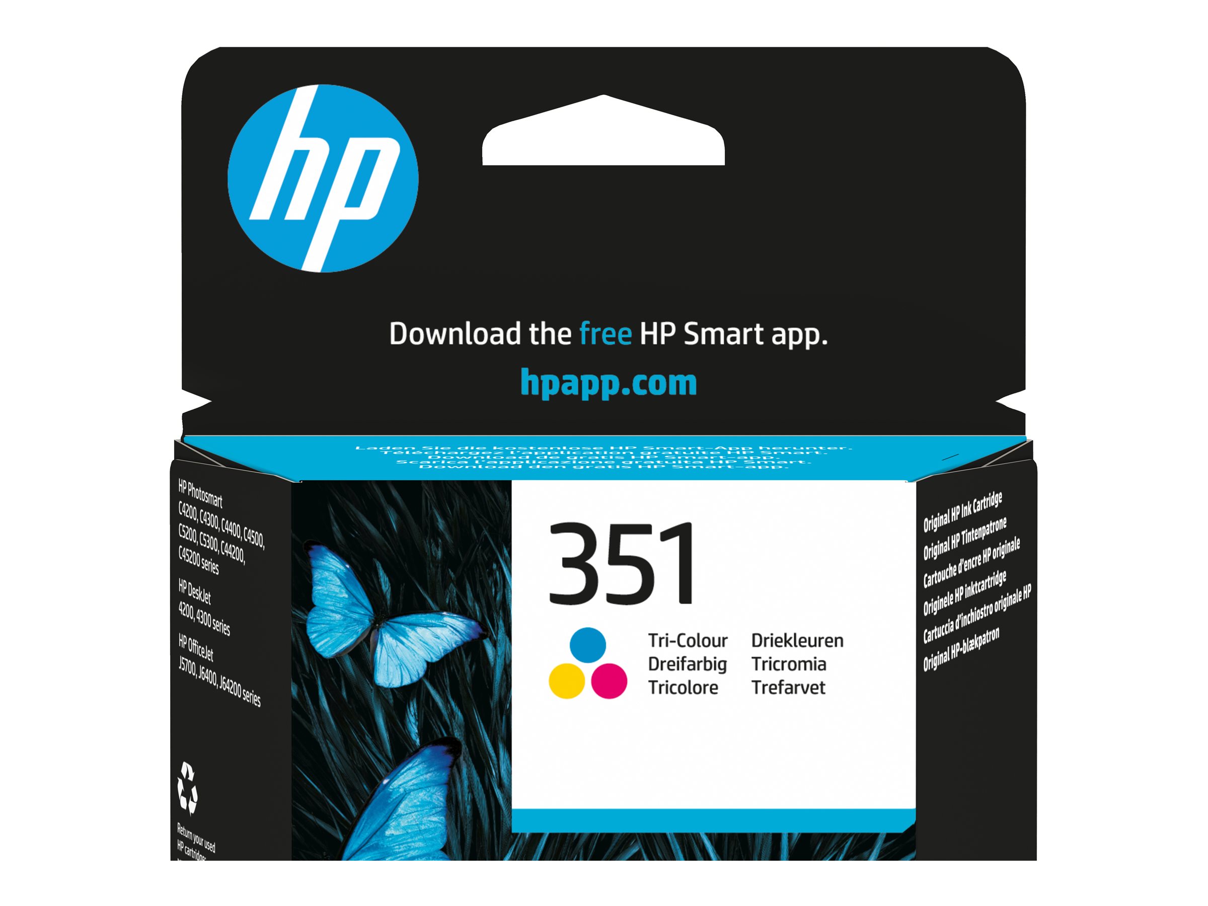 Hp 351 Colour Cyan Magenta Yellow Original Ink Cartridge