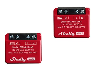 SHELLY 1PM Mini Gen3 2-pack PM Switch