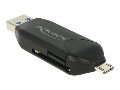 DELOCK Card Reader USB3.0 A +micro B-> SD/SDHC/MMC/micSD OTG