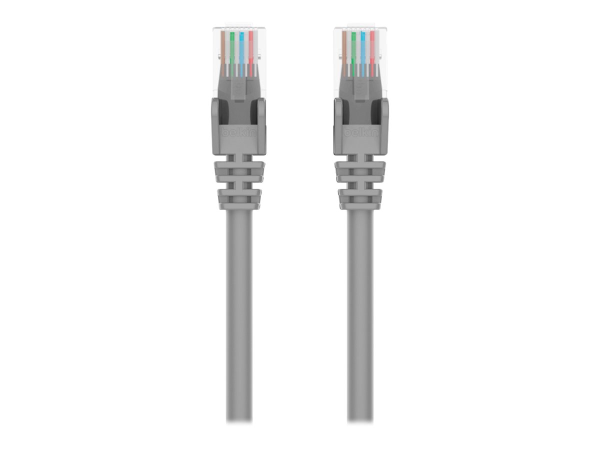 Belkin 3ft CAT5e Ethernet Patch Cable Snagless, RJ45, M/M, Gray