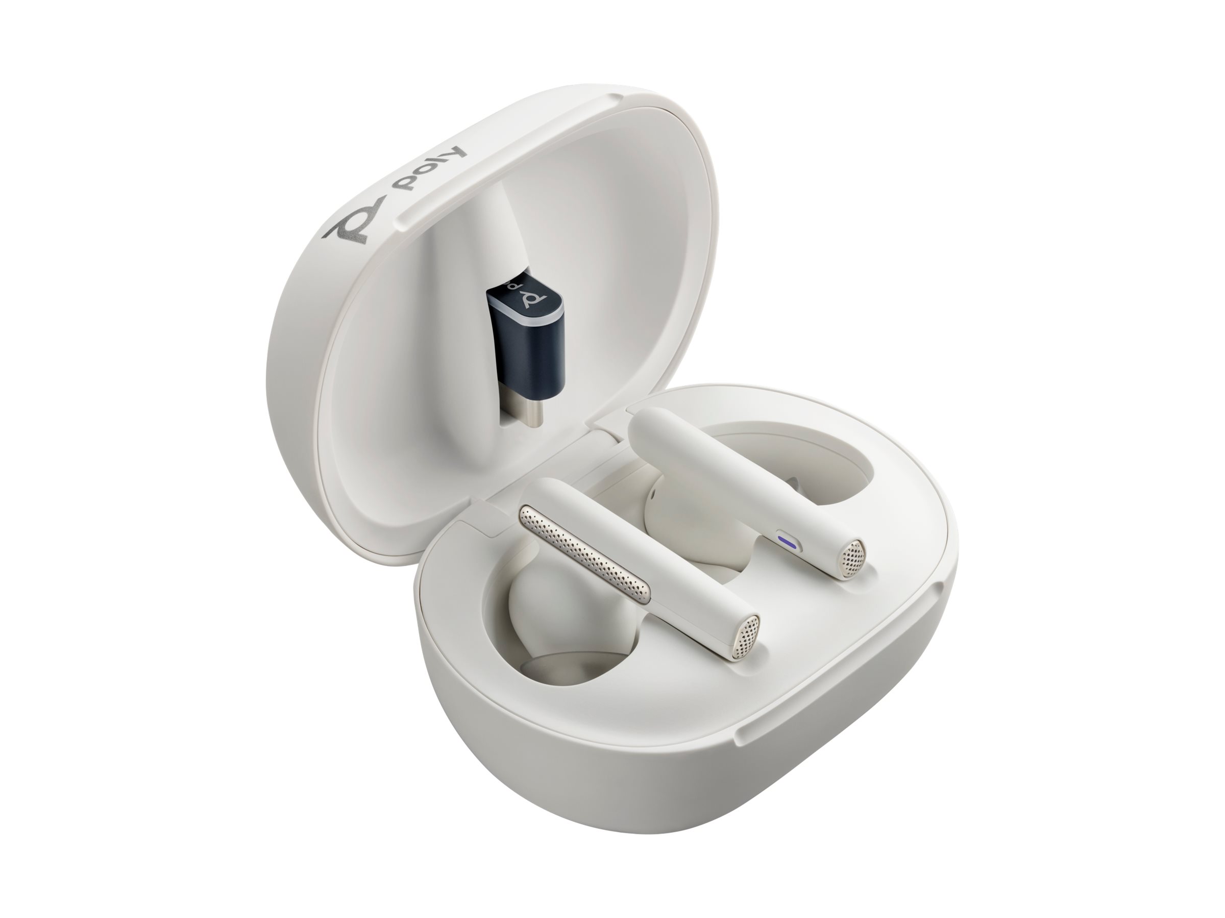 HP Poly Voyager Free 60+ UC true wireless earphones with mic USB-C via Bluetooth Product shot Front 79950