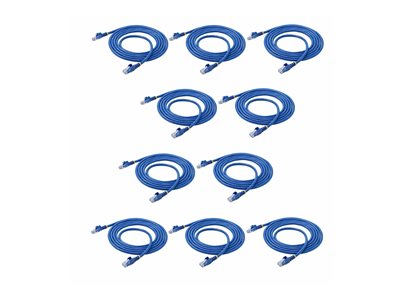 Startech 7ft CAT6 Ethernet Cable, 10 Gigabit Snagless RJ45 650MHz 100W PoE Patch Cord, CAT 6 10GbE UTP Network Cable w/Strain Relief, Blue, UL Certified Wiring, 10 Pack