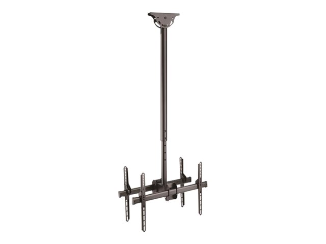 StarTech.com Dual TV Ceiling Mount, Back-to-Back Heavy Duty Hanging Dual Screen Mount with Adjustable Telescopic 3.5' to 5' Pole, Tilt/Swivel/Rotate, VESA Bracket for 32¿-75