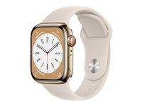 Apple Watch Series 8 (GPS  Cellular) 41 mm Guld Fløde Smart ur