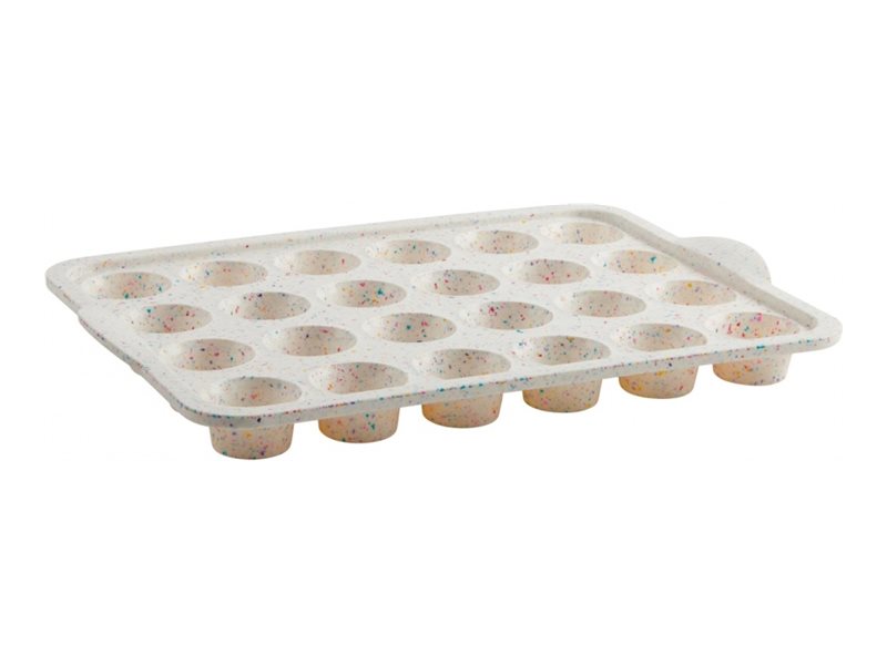 Trudeau Muffin Mold White/Rainbow Granite