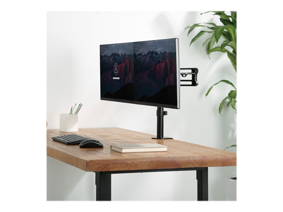 StarTech.com Desk Mount Dual Monitor Arm, Desk Clamp VESA Compatible Monitor Mount for up to 32 inch Displays, Ergonomic Articulating Monitor Arm, Height Adjustable/Tilt/Swivel/Rotating - Double Monitor Arm (ARMDUAL3) montážní sada - nastavitelné rameno - pro 2 monitory - černá – foto 7