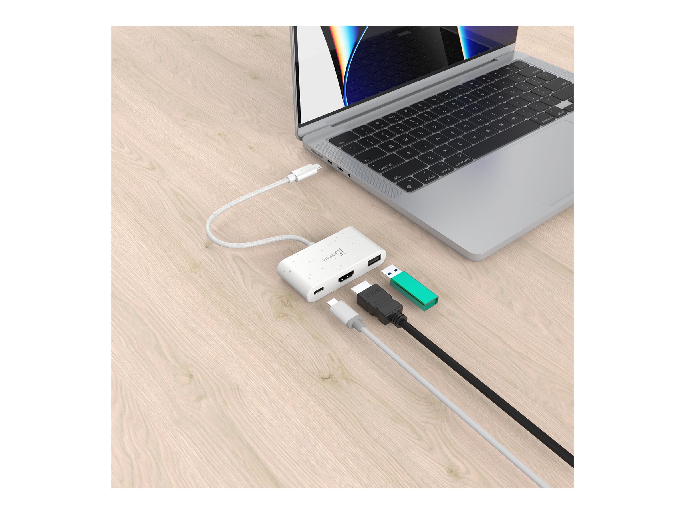 j5create JCA379EW docking station USB-C 3.2 Gen 1 Product shot Right-angle 80000