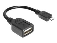 DeLOCK USB 2.0 On-The-Go USB-kabel 18cm Sort