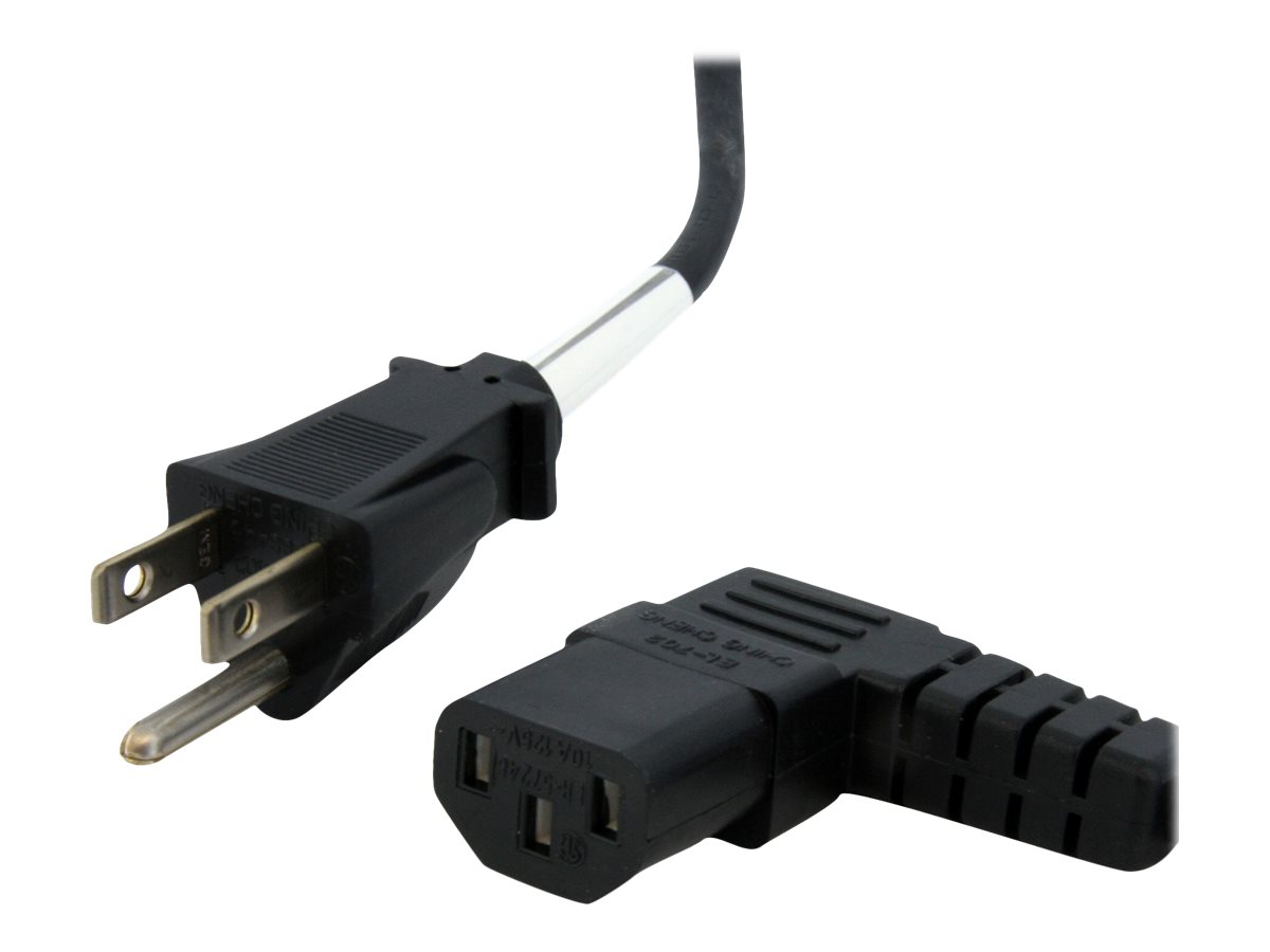StarTech.com 10ft Standard Computer Power Cord 5-15P to Right Angle C13