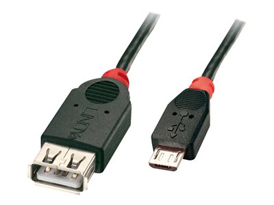 LINDY USB 2.0 Kabel Typ Micro-B/A M/F OTG 1m - 31936