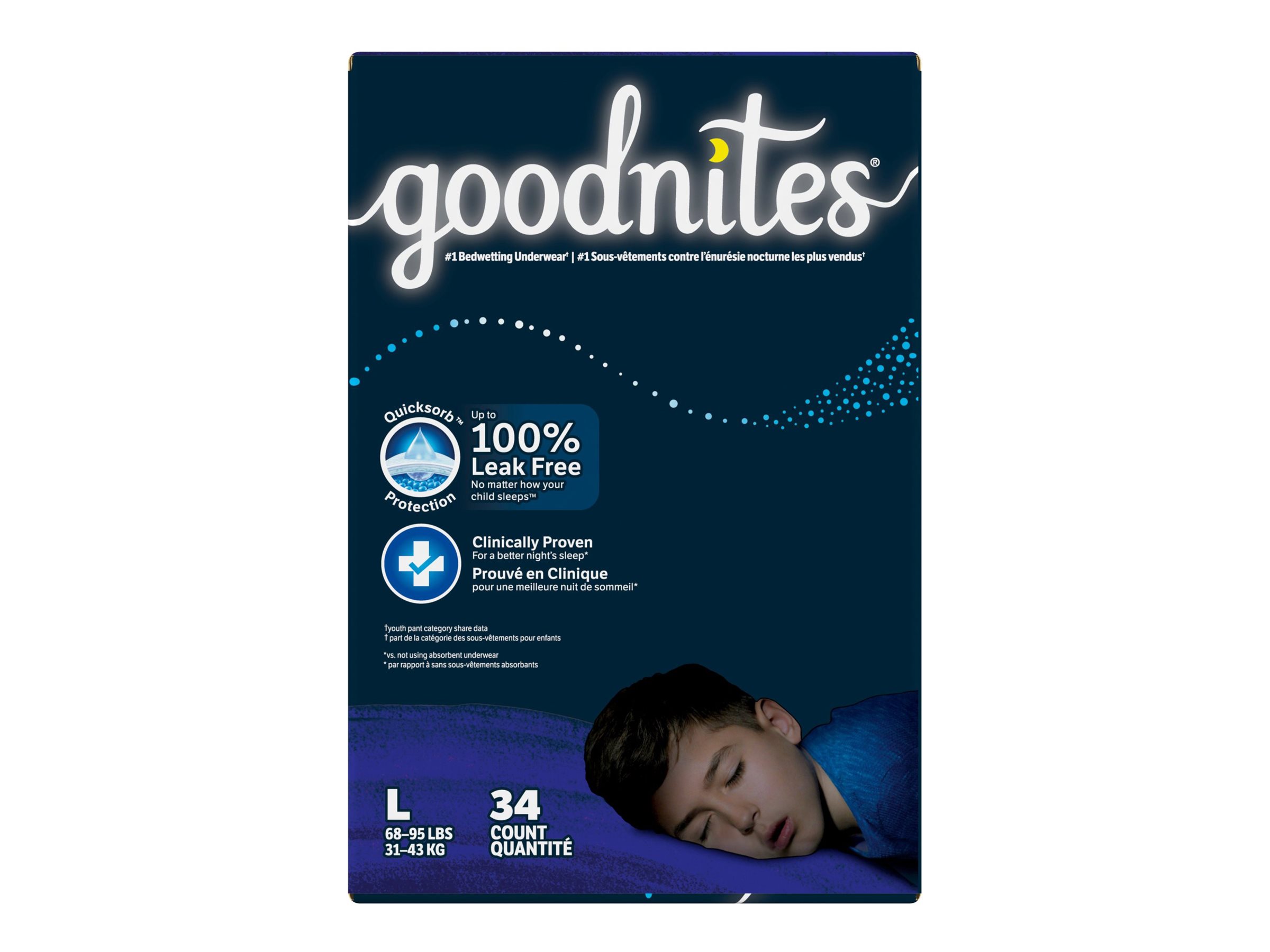 Goodnites Boys' Nighttime Bedwetting Underwear Size S-M,Large, XL