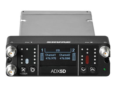 Shure ADX5D - Wireless audio receiver for wireless microphone transmitter, bodypack transmitter