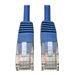Tripp Lite Cat5e 350 MHz Molded UTP Patch Cable (RJ45 M/M), Blue, 12 ft.