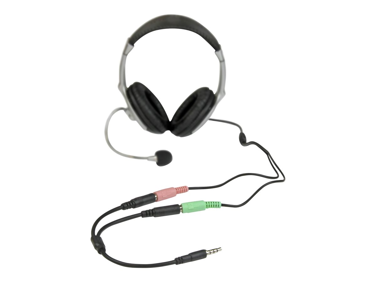 StarTech.com 4 Position to 2x 3 Position 3.5mm Headset Splitter Adapter - rozbočovač náhlavní soupravy - 20 cm – foto 4