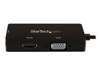 Startech 4K USB C to HDMI, VGA & DVI Multi Port Video Display Adapter for Mac / Windows Laptop & Monitor (CDPVGDVHDBP) - adap