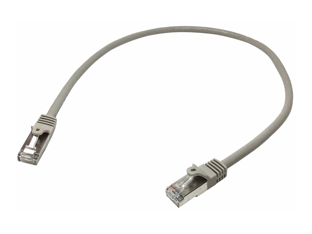 StarTech.com 50cm CAT6 Ethernet Cable, 10 Gigabit Shielded Snagless RJ45 100W PoE Patch Cord, CAT 6 10GbE SFTP Network Cable w/Strain Relief, Grey, Fluke Tested/Wiring is UL Certified/TIA
