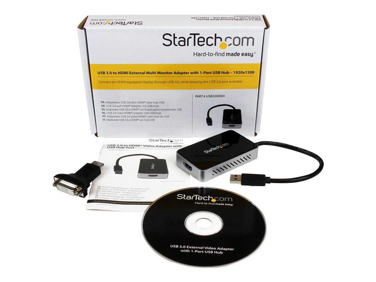 StarTech.com USB 3.0 to HDMI & DVI Adapter with 1x USB Port - External Video & Graphics Card Adapter - Dual Monitor Hub - Supports Windows (USB32HDEH) - dokovací stanice - USB 3.0 - HDMI - kompatibilní s TAA – foto 6