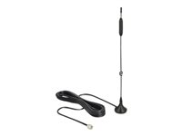 Delock LTE / GSM / UMTS Antenna SMA plug 5 dBi omnidirectional with magnetic base and connection cable (RG-174, 3 m) outdoor black