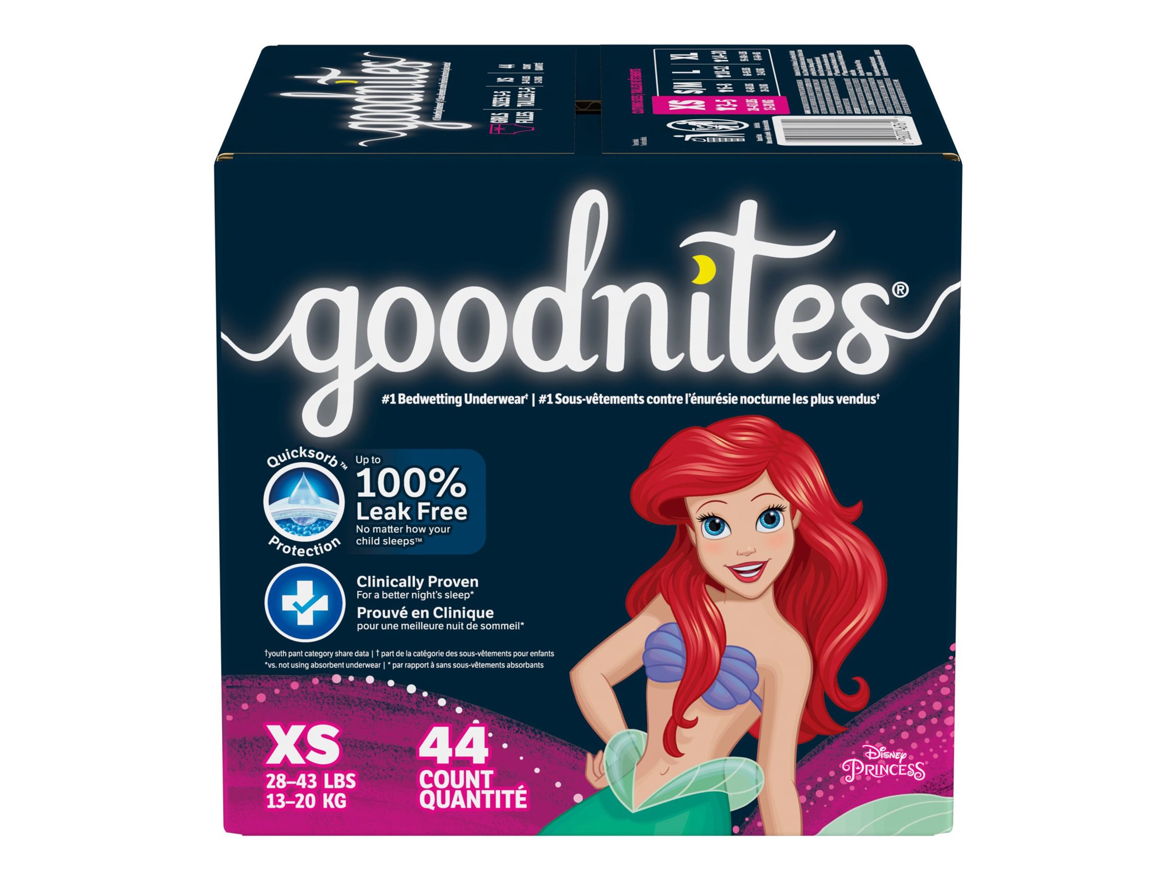 Goodnites Girls' Nighttime Bedwetting Underwear, XS, S/M, Large