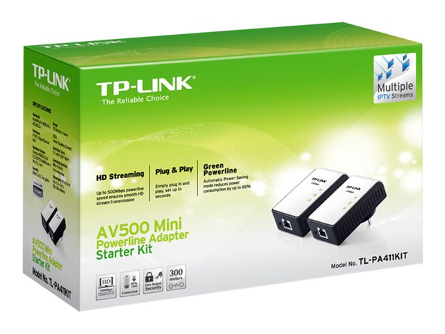 TP-Link TL-PA411KIT AV500 Mini Powerline Adapter Starter Kit ...