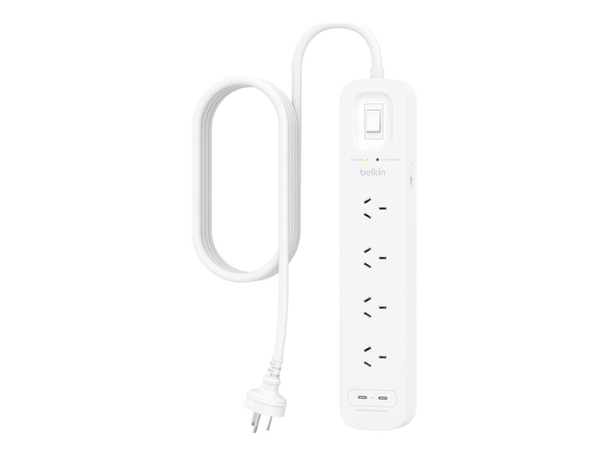 Belkin SurgePro, surge protector, with 2 USB-C ports, 2400 watt
