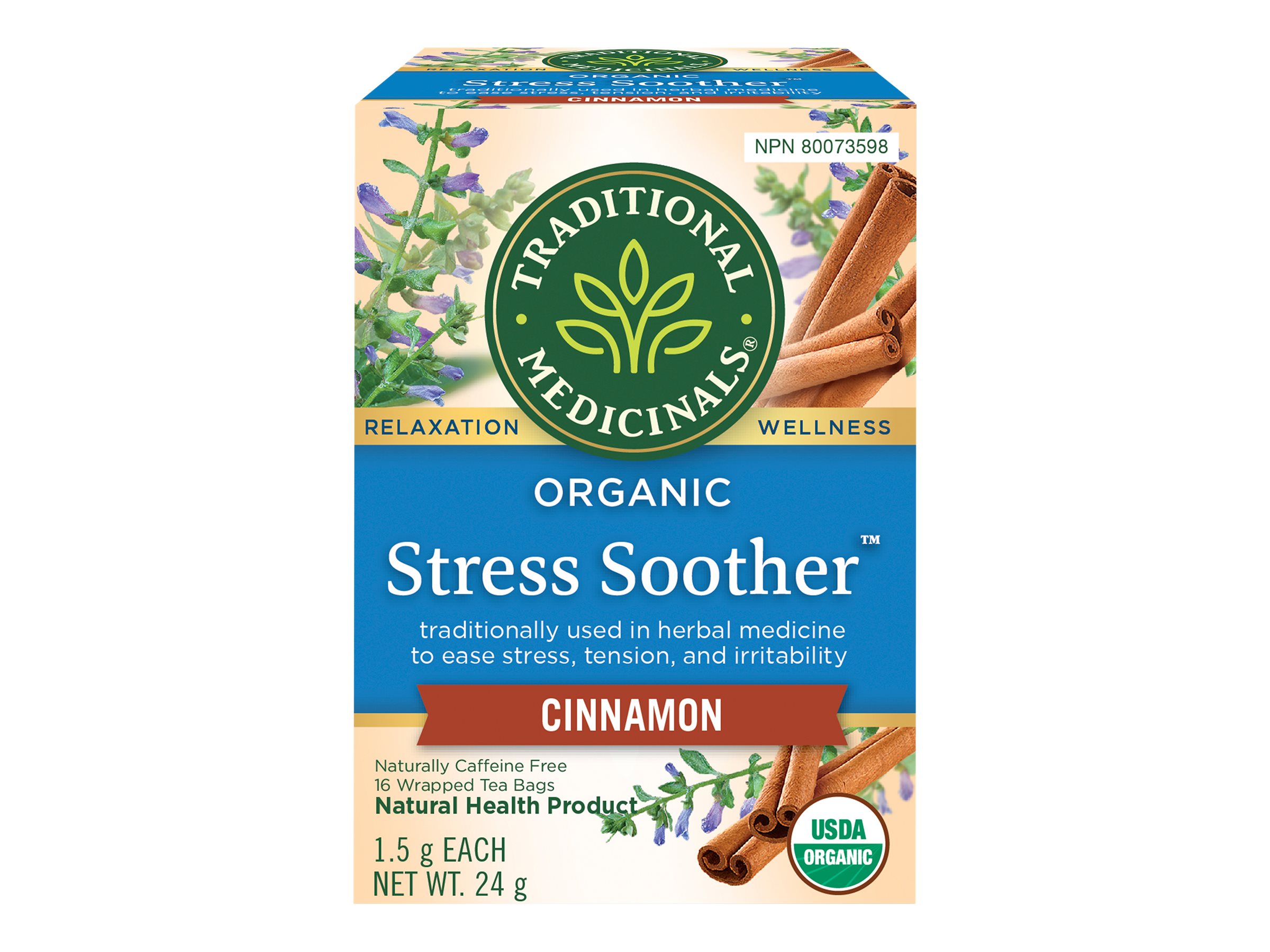 Traditional Medicinals Stress Soother Organic Tea - Cinnamon - 16's