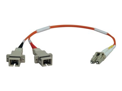Tripp Lite 0.3M Duplex Multimode Fiber Optic 50/125 Adapter LC/SC M/F 1ft 1' 0.3 Meter