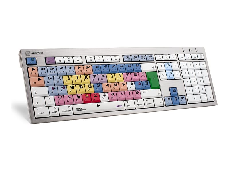 An image of LogicKeyboard Avid Media Composer ALBA Slimline - keyboard - classic layout, Mac - QWERTY - UK - silver Input Device