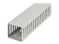 Startech Open Slot Cable Management Raceway with Cover, 3"(75mm)W x 3"(75mm)H, 6.5ft(2m) length, 1/4"(8mm) Slots, PVC Network Cable Hider/Wall Wire Duct, Max 200 Cables, UL Listed - UL94 V0, M1 Fire Rated (CBMWD7575) - cable raceway - TAA Compliant