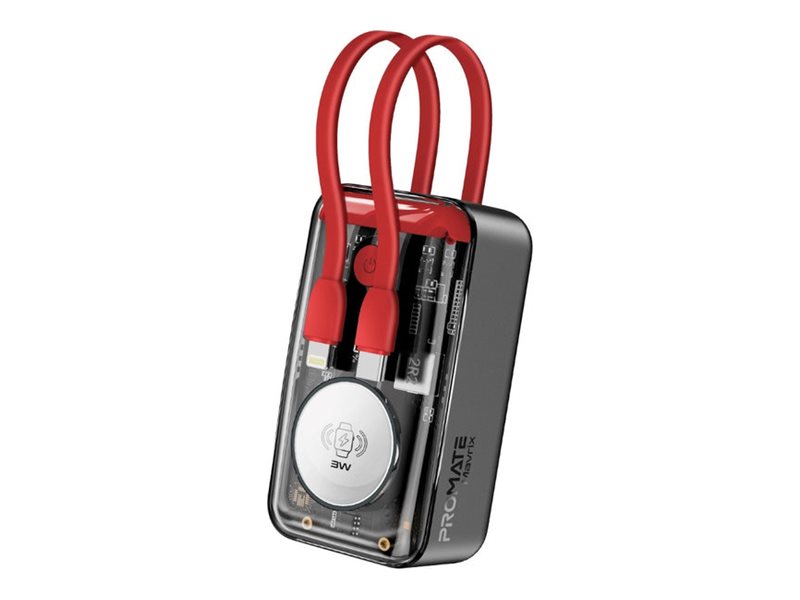 Promate MAVRIX power bank, with USB-C & lightning cable, Li-Ion, 24 pin USB-C, Lightning, 35 Watt