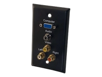 C2G - Support de fixation - HD-15, RCA X 3, fiche mini-phone Stéréo 3,5 mm - noir 
