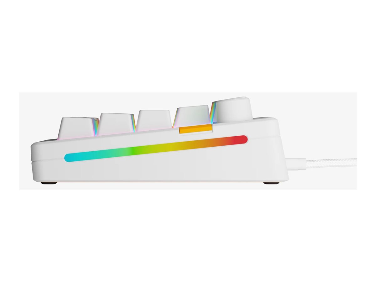 Glorious GMMK3 HE keyboard prebuilt 75% QWERTY US white Input Product shot Left-angle 79750