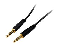 StarTech.com 3.5mm Audio Cable - 10 ft - Slim - M / M - AUX Cable - Male to Male Audio Cable - AUX Cord - Headphone Cable - Auxiliary Cable (MU10MMS) Audiokabel Sort 3m