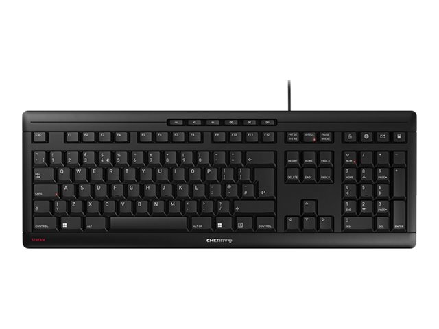 CHERRY STREAM KEYBOARD - Clavier - USB - R.-U. - commutateur : CHERRY SX - noir