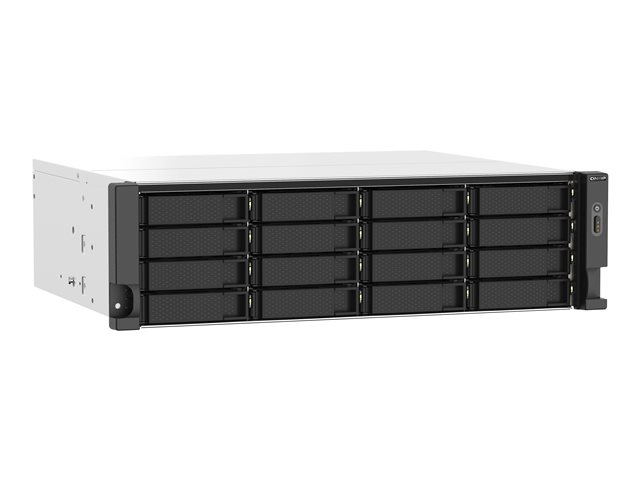 QNAP TS-1673AU-RP - NAS server - 16 bays - rack-mountable - SATA 6Gb/s - RAID 0, 1, 5, 6, 10, JBOD, 5 hot spare, 6 hot spare, 10 hot spare - RAM 16 GB - Gigabit Ethernet / 2.5 Gigabit Ethernet - iSCSI support - 3U