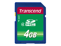 Transcend - Flash memory card - 4 GB - Class 4 - SDHC