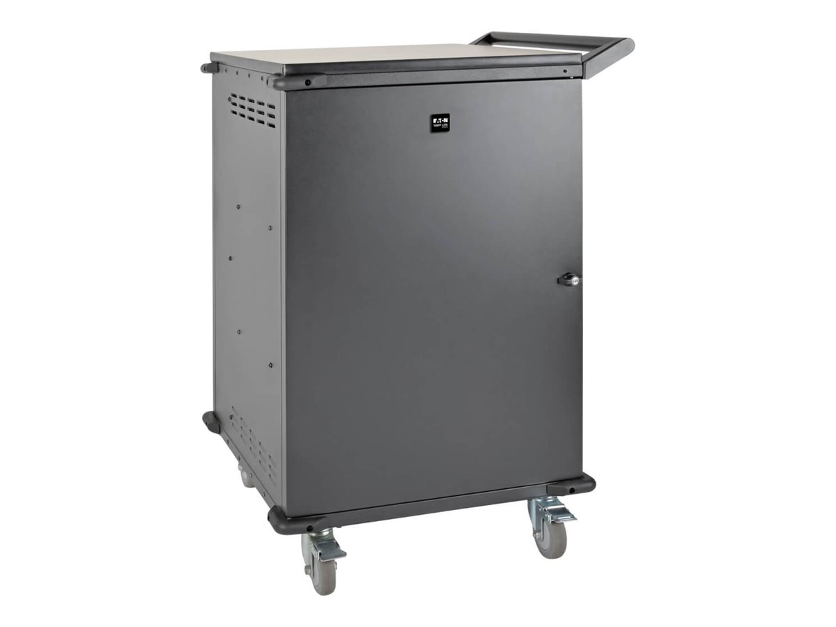 Tripp Lite 42-Device AC Mobile Charging Cart Storage Station Laptops, Chromebooks, Tablets 120V, NEMA 5-15P, 10 ft. Cord, Black