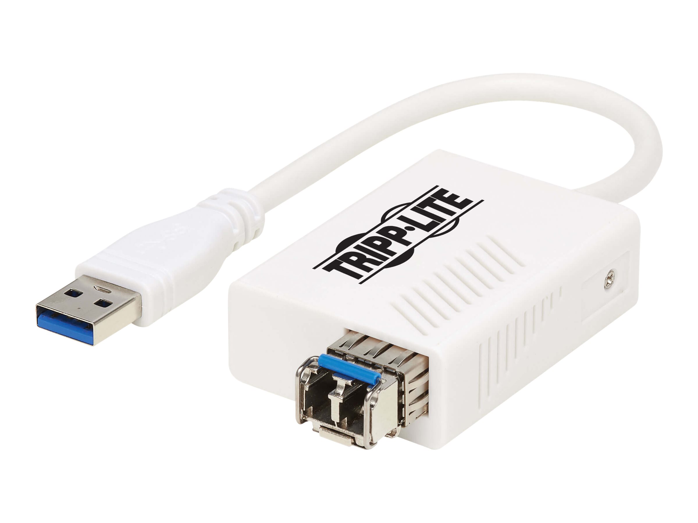 Eaton Tripp Lite Series USB 3.0 Multimode Fiber Optic Transceiver Ethernet Adapter, 10/100/1000 Mbps, 1310nm, 550m, LC