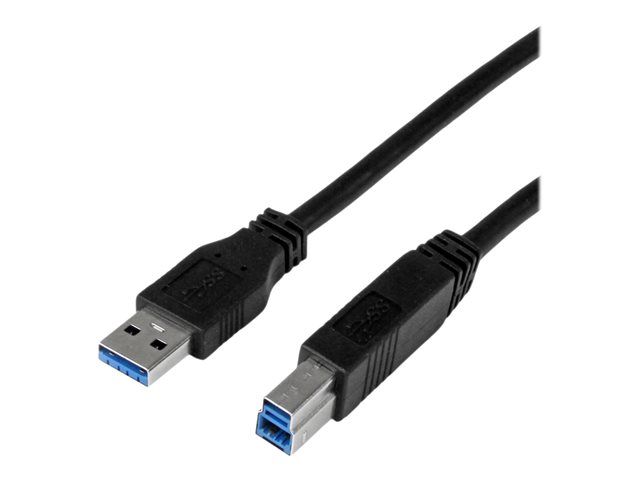 Image of StarTech.com 1m 3 ft Certified SuperSpeed USB 3.0 A to B Cable Cord - USB 3 Cable - 1x USB 3.0 A (M), 1x USB 3.0 B (M) - 1 meter, Black (USB3CAB1M) - USB cable - USB Type B to USB Type A - 1 m