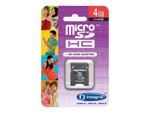Image of Integral - flash memory card - 4 GB - microSDHC