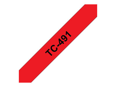 Black on red - Roll (0.9 cm) laminated tape - for 