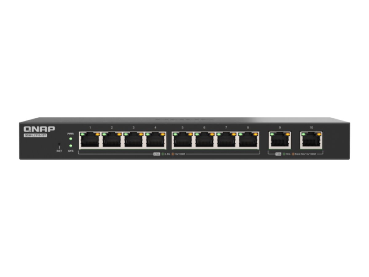 QNAP QSW-L2110-10T switch 10 ports Product shot Front 79800