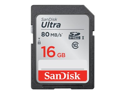 SanDisk Ultra - Flash memory card - 16 GB - Video Class V10 / Class10 - SDHC UHS-I